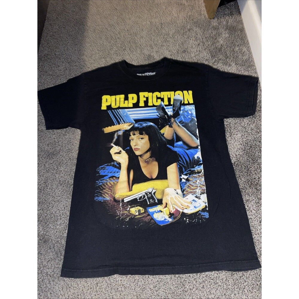 Pulp Fiction Mia Wallace T Shirt Size Medium Black Graphic Tee Miramax 2017